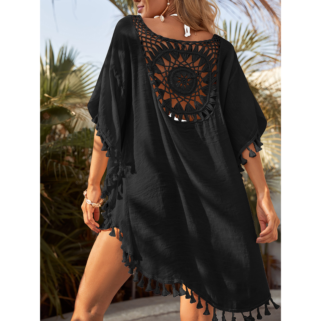 Bikini Cover-Up - Sunflower Hollow Lose Tassel Beach Dress
