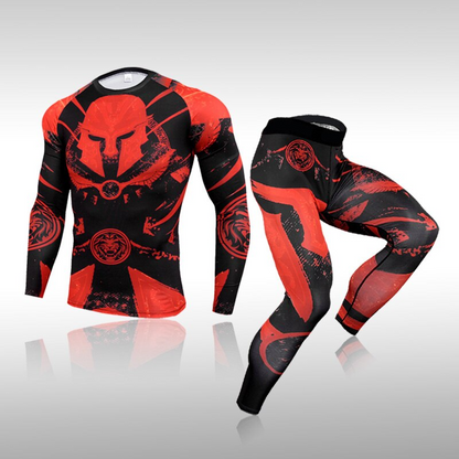 Men's Compression 3D Print Thrill Thermal Quick Dry Underwear Full Set