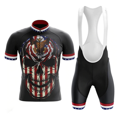 Skull Pattern Sportswear Cycling Jersey Set (Short Sleeve x Bib Shorts)
