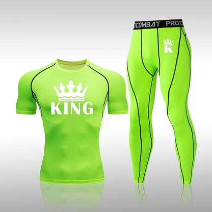 Men's Compression King Muscle-fit Quick Dry Short Sleeve x Long Pants