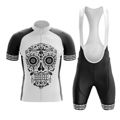 Skull Pattern Sportswear Cycling Jersey Set (Short Sleeve x Bib Shorts)