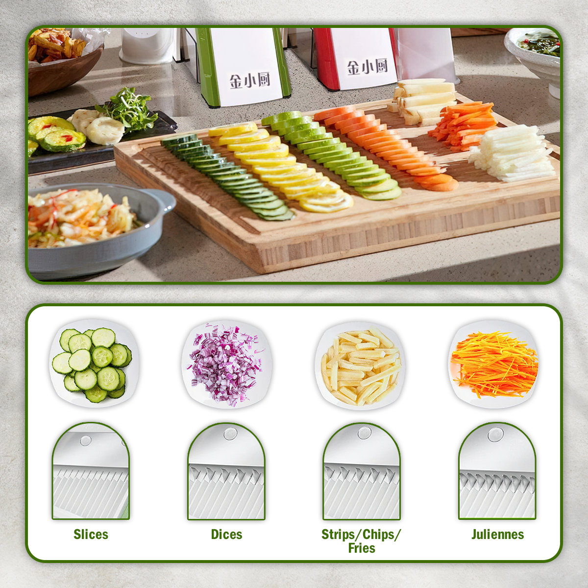 1pc Multifunctional Vegetable Chopper Onion Dicing Artifact French Fries Slicer  Kitchen Gadget Cucumber Potato Slicer Kitchen Tools