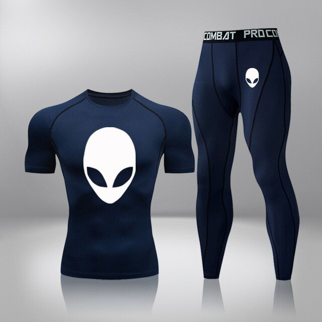 Men's Compression Alien Muscle-fit Quick Dry Short Sleeve x Long Pants