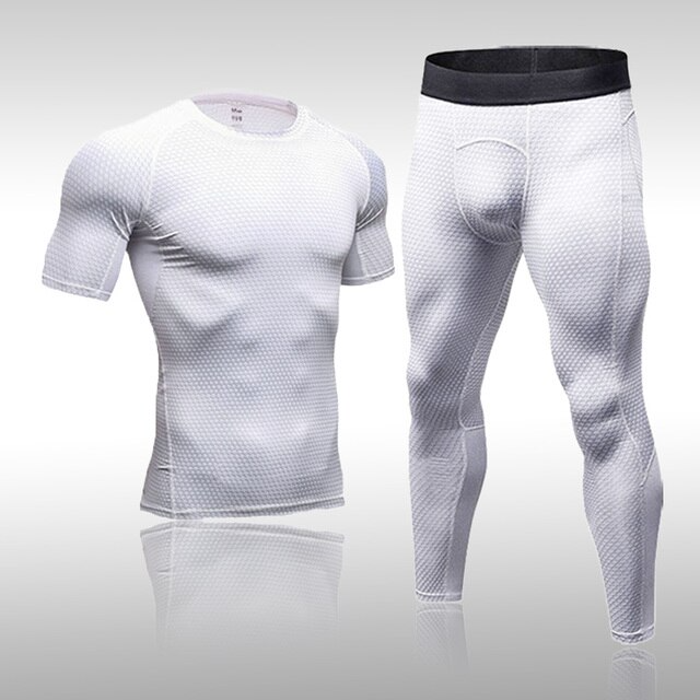 Men's Compression Muay Thai Muscle-fit Quick Dry Short Sleeve x Long Pants