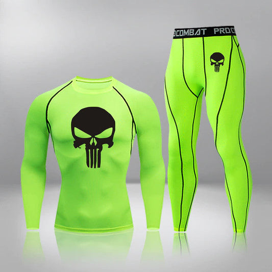 Men's Compression Tactical Spider Thermal Quick Dry Underwear Green Color Full Set