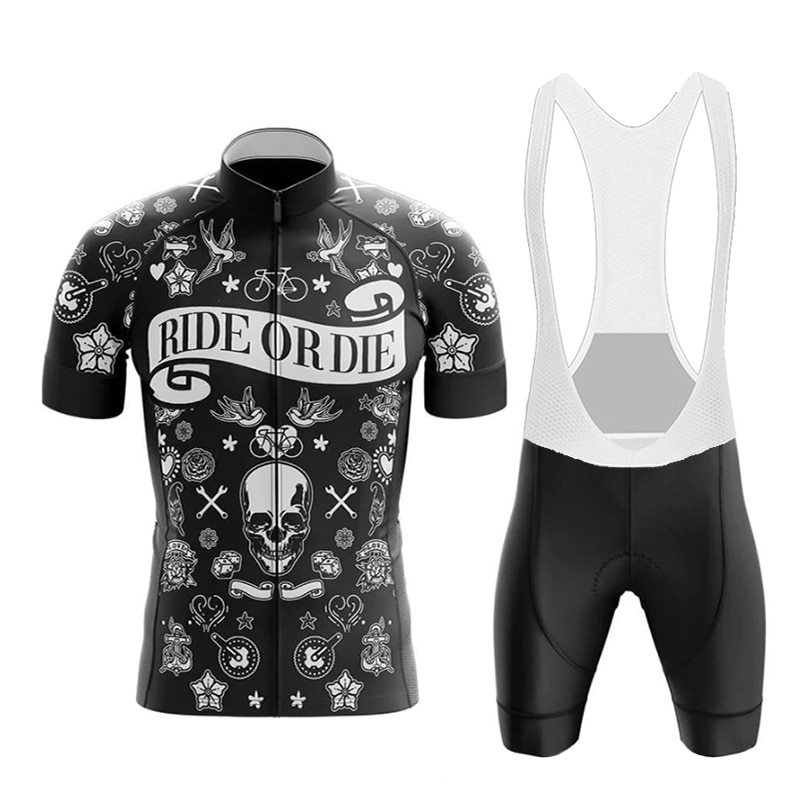 Skull ROD Sportswear Cycling Jersey Set (Short Sleeve x Bib Shorts)