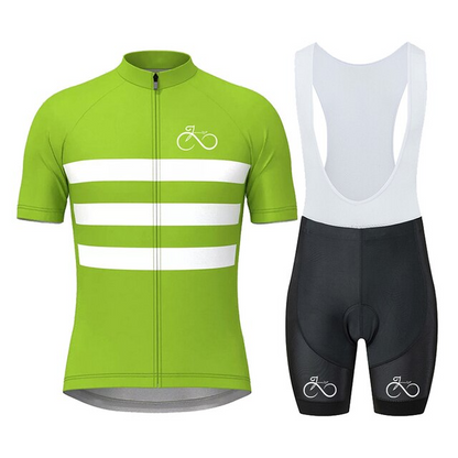 Stripe Pattern Sportswear Cycling Regular Set (Short Sleeve x Bib Shorts)