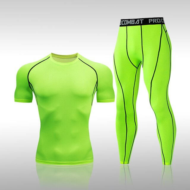 Men's Compression Basic Muscle-fit Quick Dry Short Sleeve x Long Pants