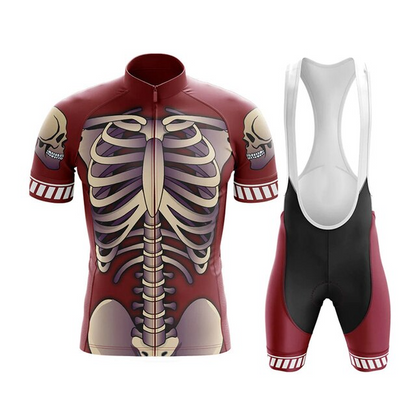 Skeleton Pattern Sportswear Cycling Jersey Set (Short Sleeve x Bib Shorts)