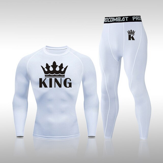 Men's Compression King Thermal Quick Dry Underwear White Color Full Set